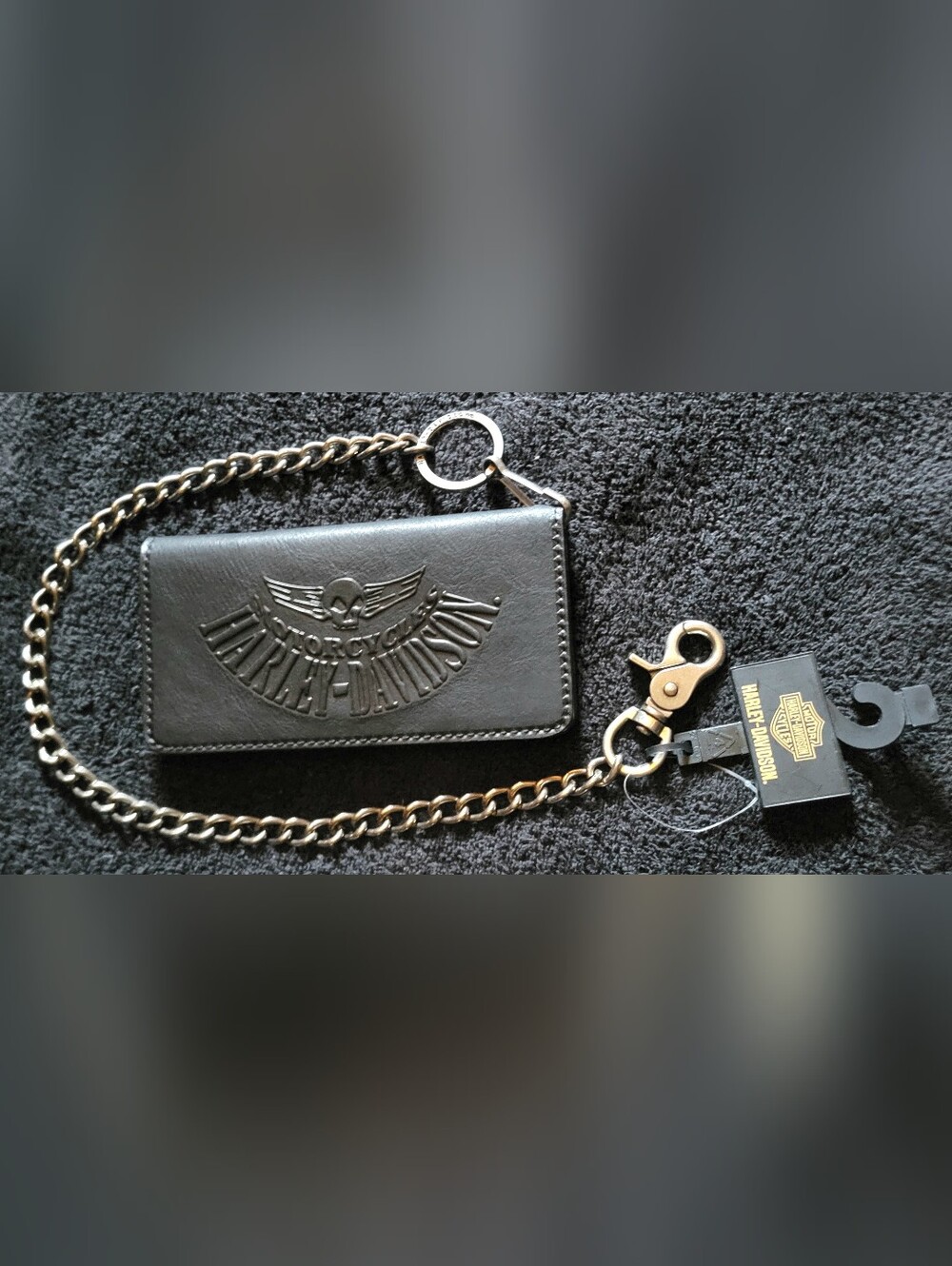 Vintage 2011 Harley-Davidson Men's Leather Wallet W/Chain 97814-11VM NWT